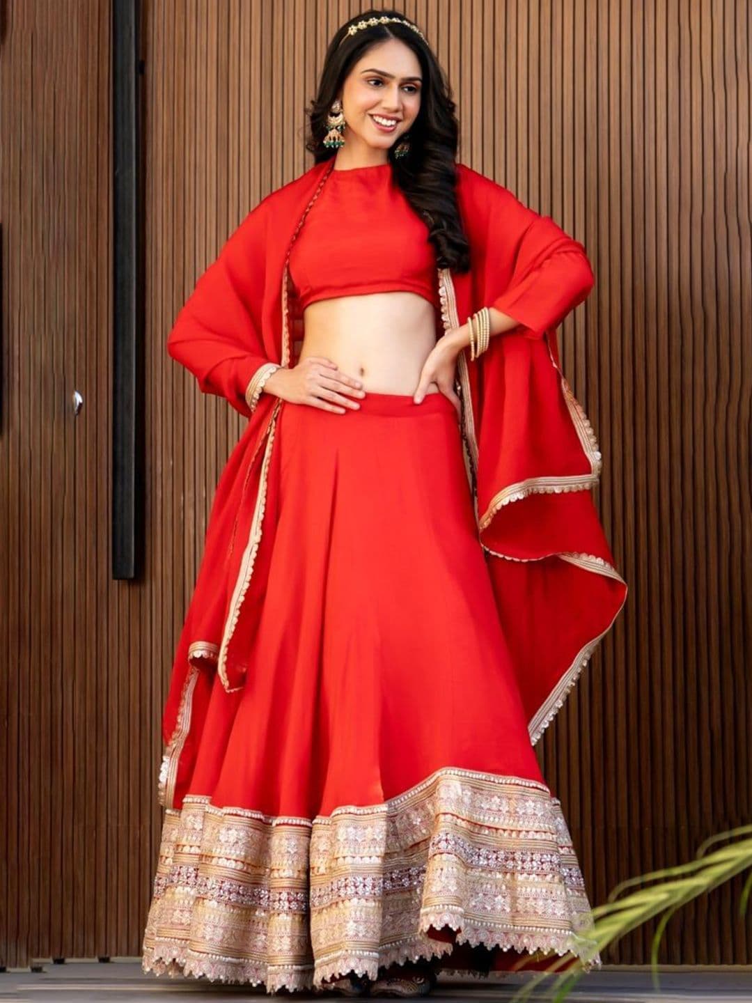 HOUSE OF JAMOTI Rajwadi Silk Lehenga Choli With Dupatta - view 1