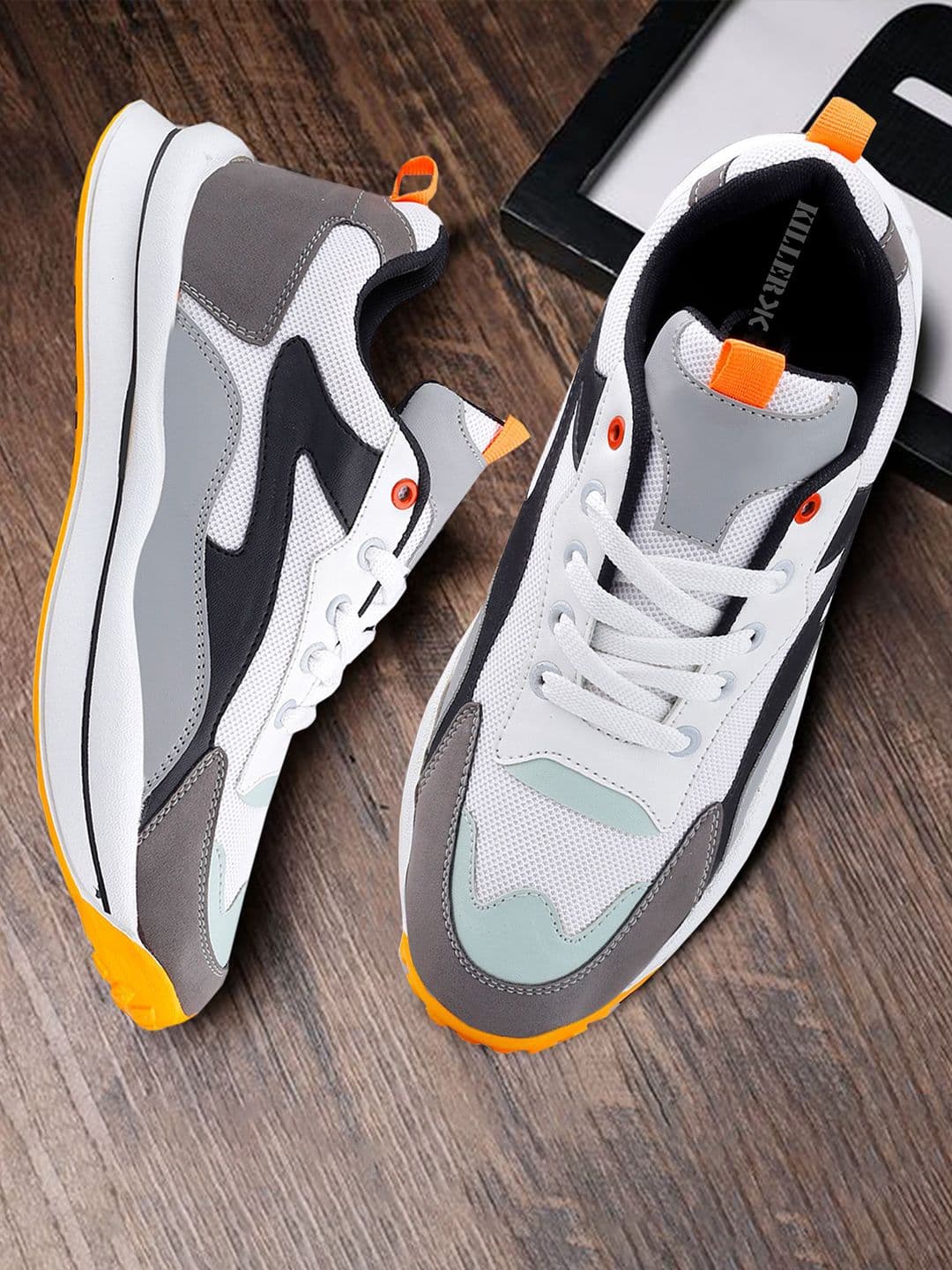Killer Men Colourblock Mesh Material Soprts Running Lace-Ups Shoes - view 1