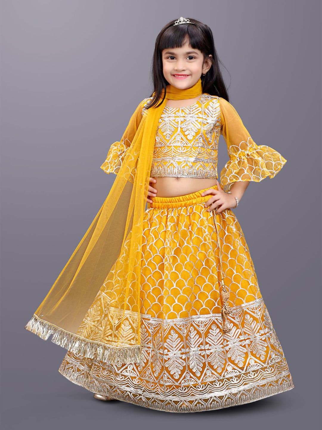 satyamfab Girls Floral Embroidered Gotta Patti Ready to Wear Lehenga & Choli With Dupatta - view 1