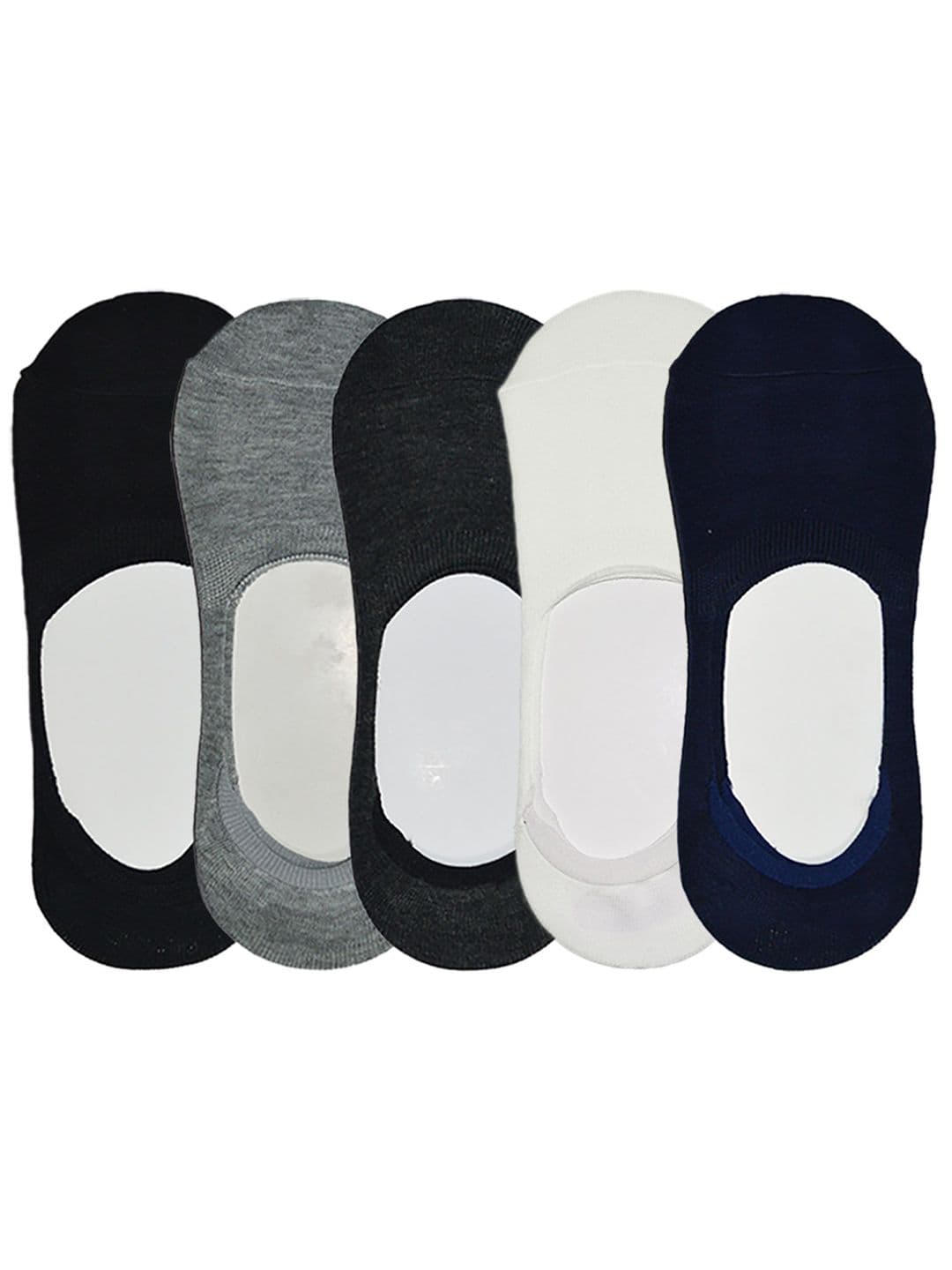 BAESD Mens Pack Of 5 Premium Cotton Loafer Shoe Liners Socks - view 1