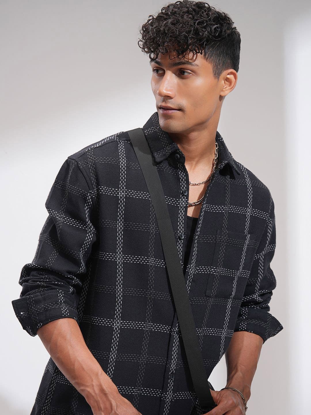 HIGHLANDER Men Comfort Relaxed Fit Spread Collar Checked Cotton Casual Shirt - view 1