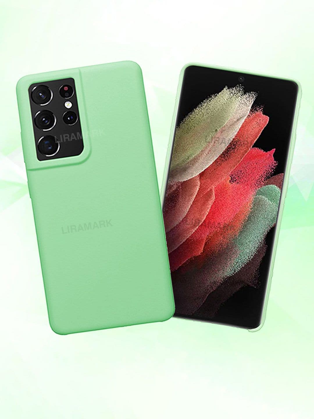 LIRAMARK Liquid Silicone Soft Samsung Galaxy S21 Ultra Back Case