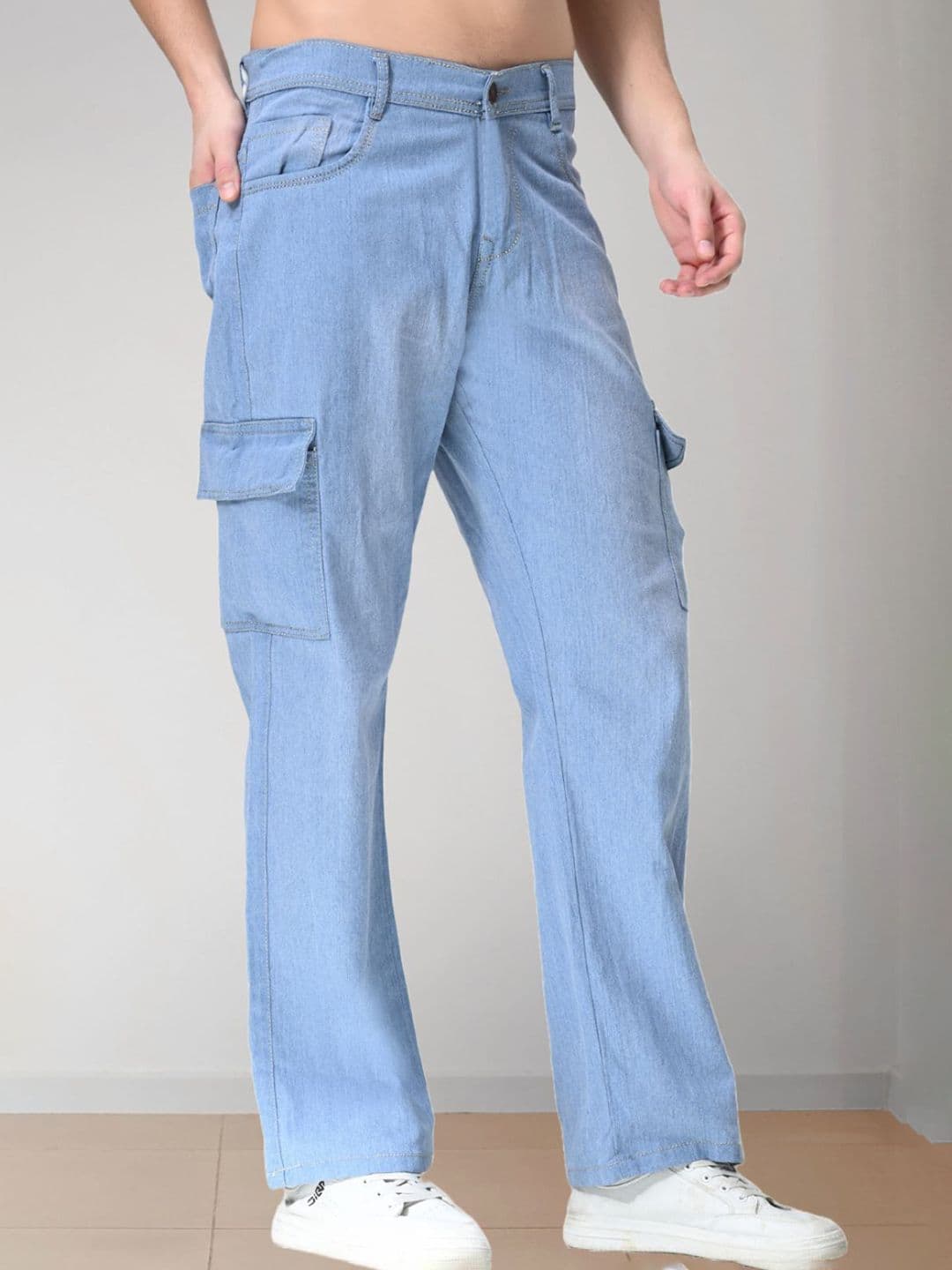 LINARIA Men Classic Boyfriend Fit Mid-Rise Cargo Styles Jeans - view 1