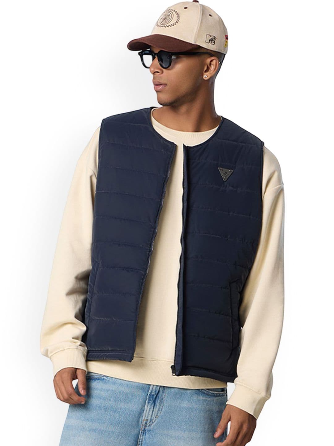 Urban Monkey Unisex Colourblocked Puffer Jacket with Patchwork - view 1