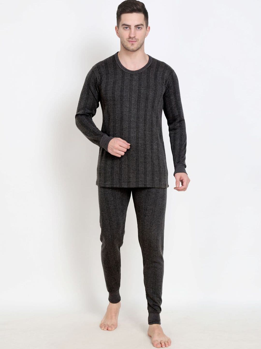 TOUCH WOOL Econo Men Striped Cotton Thermal Set - view 1