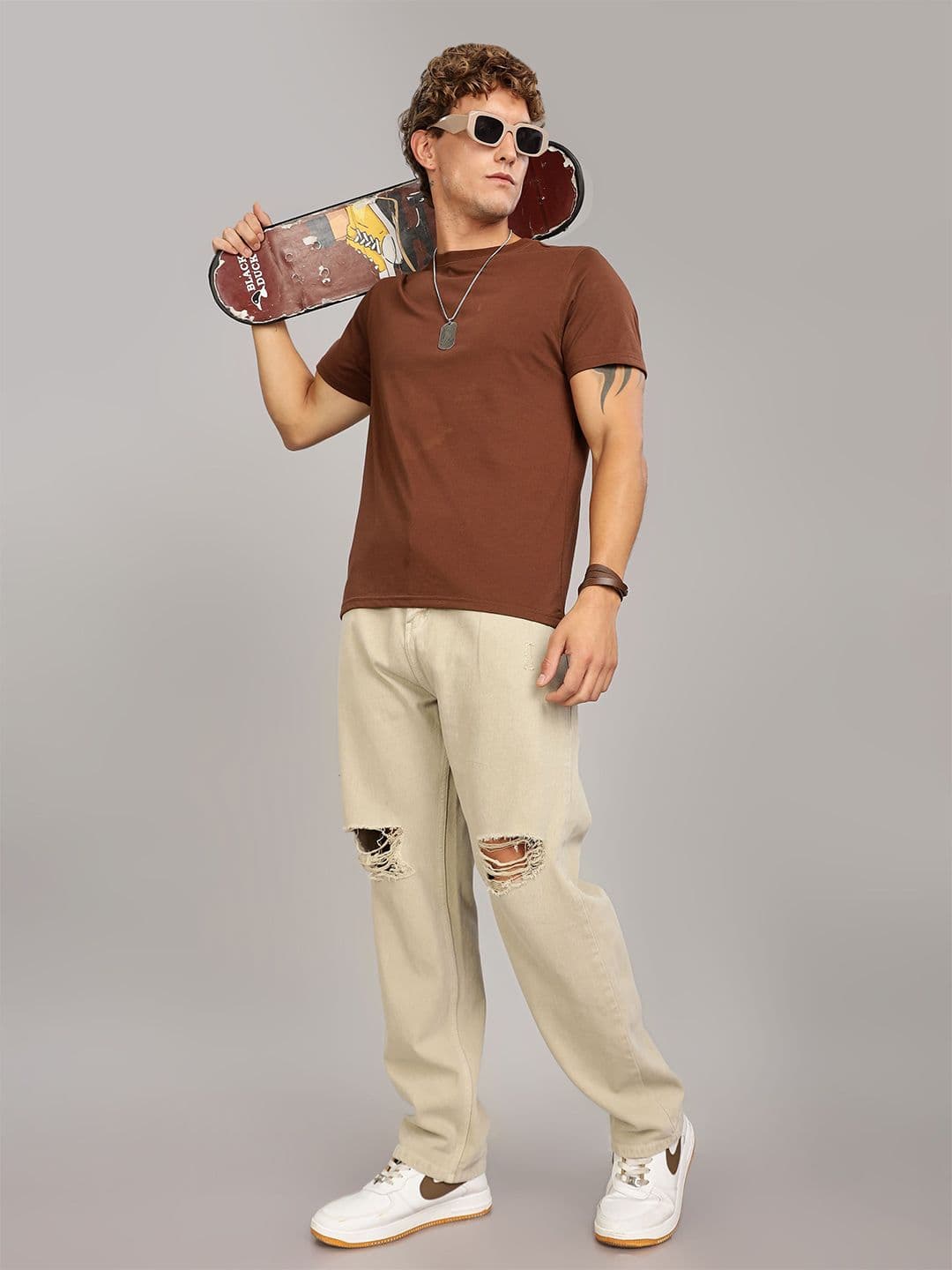 FOUL CHILD Men High-Rise Low Distress Jeans - view 1
