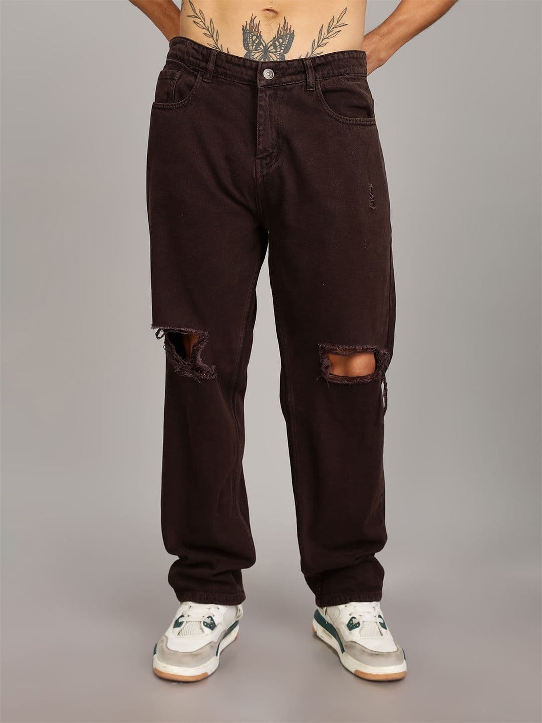FOUL CHILD Men High-Rise Low Distress Jeans - view 1