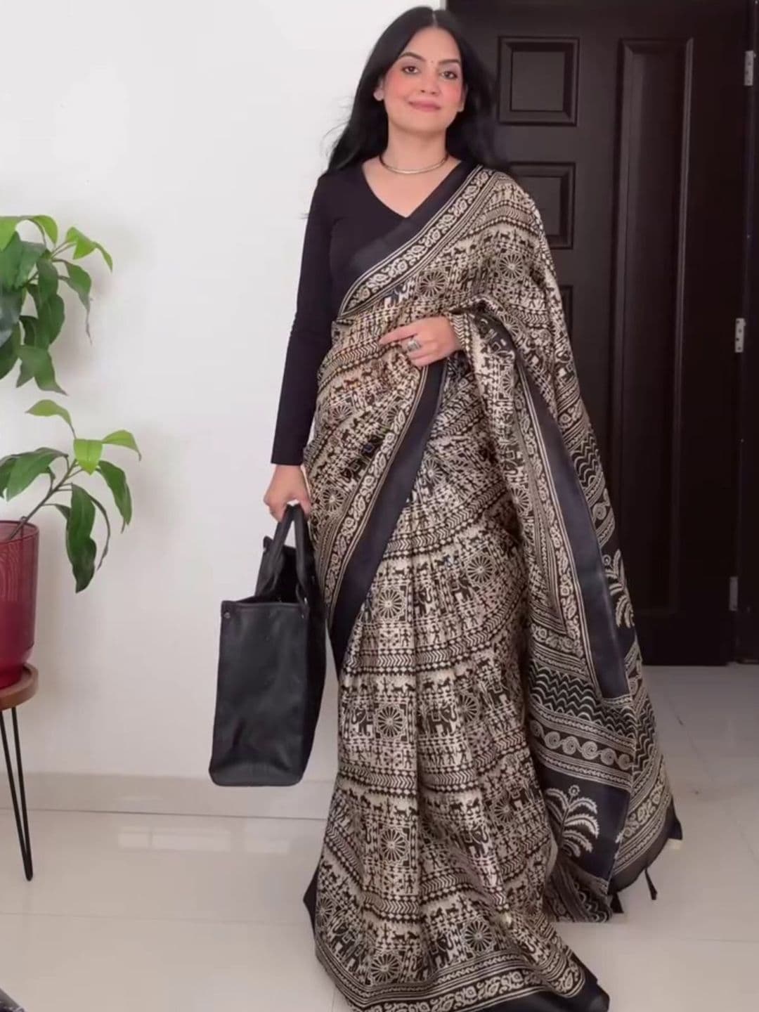 KALINI Kalamkari Printed Saree - view 1