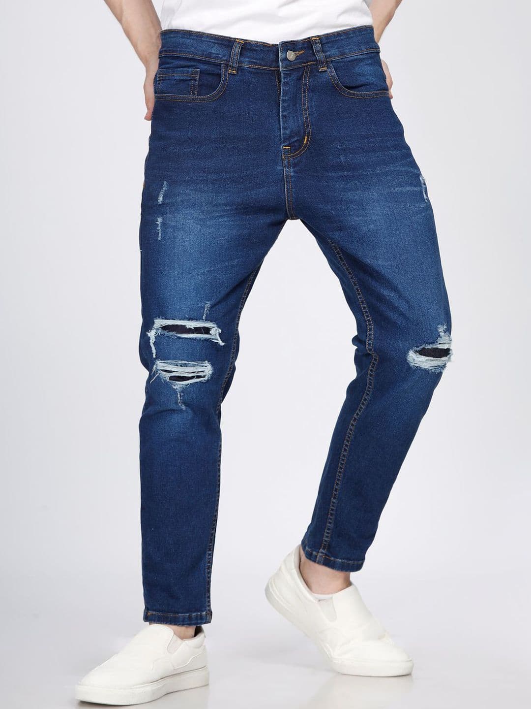 FOUL CHILD Men Skinny Fit Highly Distressed Light Fade Stretchable Jeans - view 1
