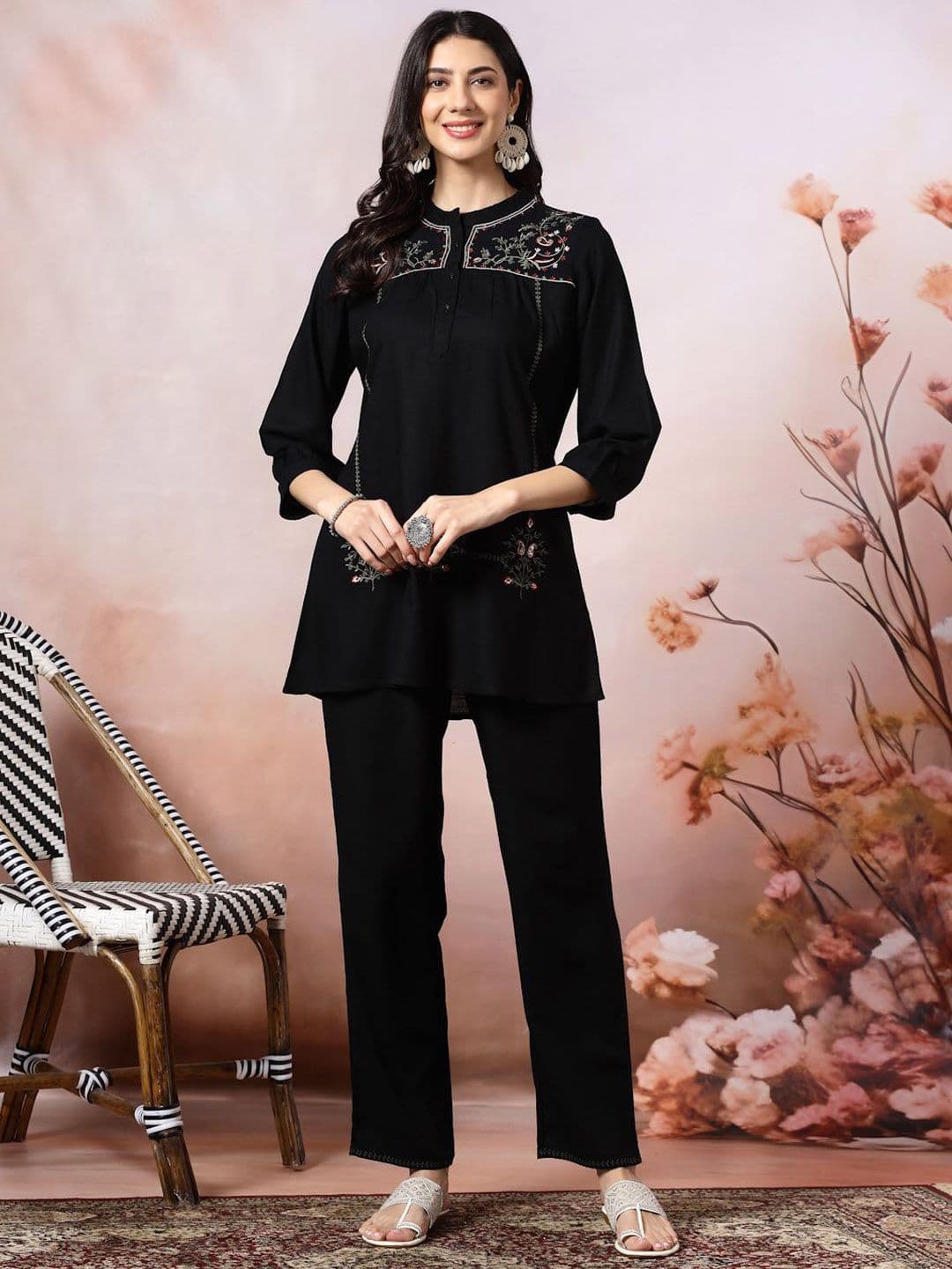 Nayam By Lakshita Embroidered Tunic With Palazzo Co-ord - view 1