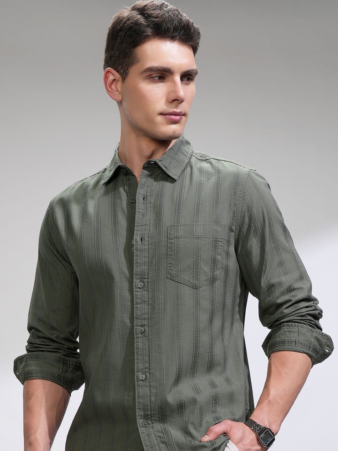 HIGHLANDER Men Comfort Opaque Casual Relaxed Fit Shirt - view 1