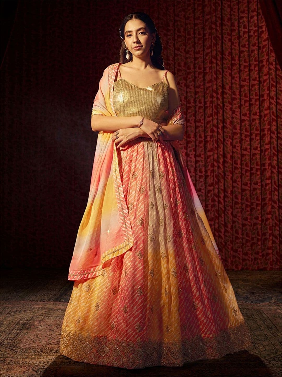 ODETTE Embroidered Organza Zari Lehenga Choli With Dupatta - view 1