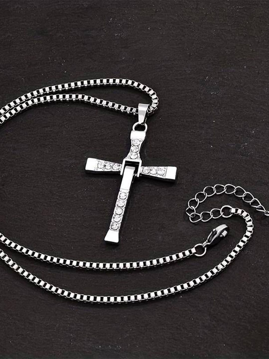kazare Rhodium-Plated Geometric Pendants with Chains - view 1