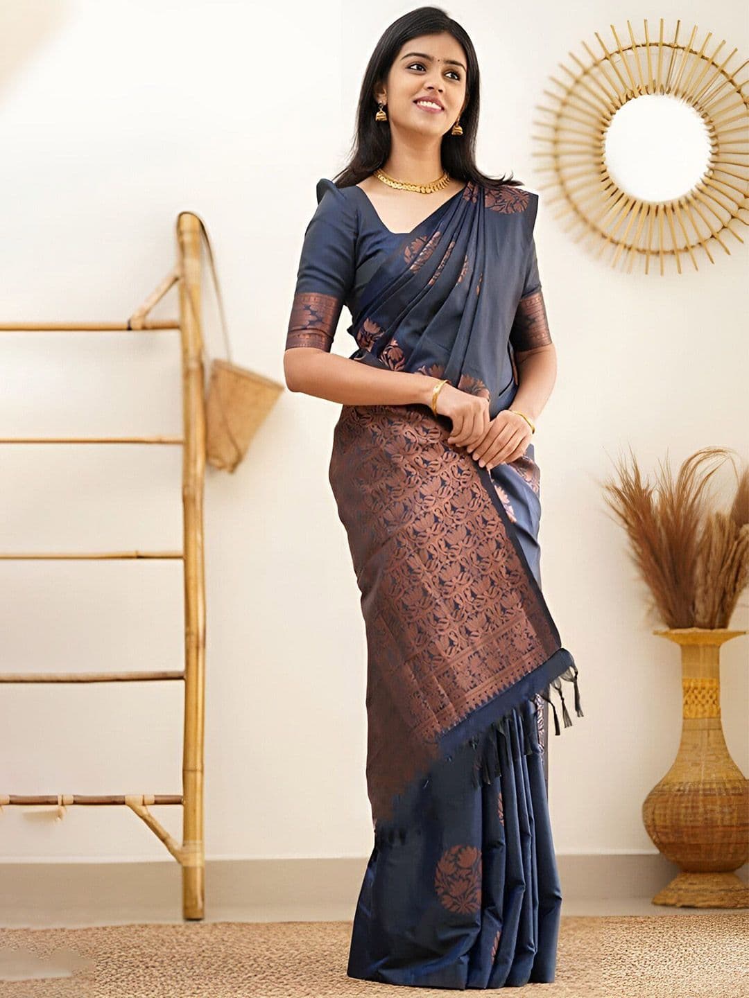Moda Rapido Embellished Zari Silk Blend Banarasi Saree - view 1