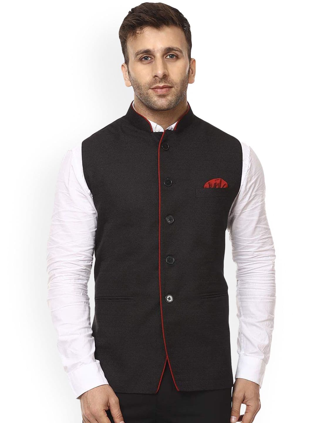 VEERA PARIDHAAN Chinese Collar Nehru Jackets - view 1