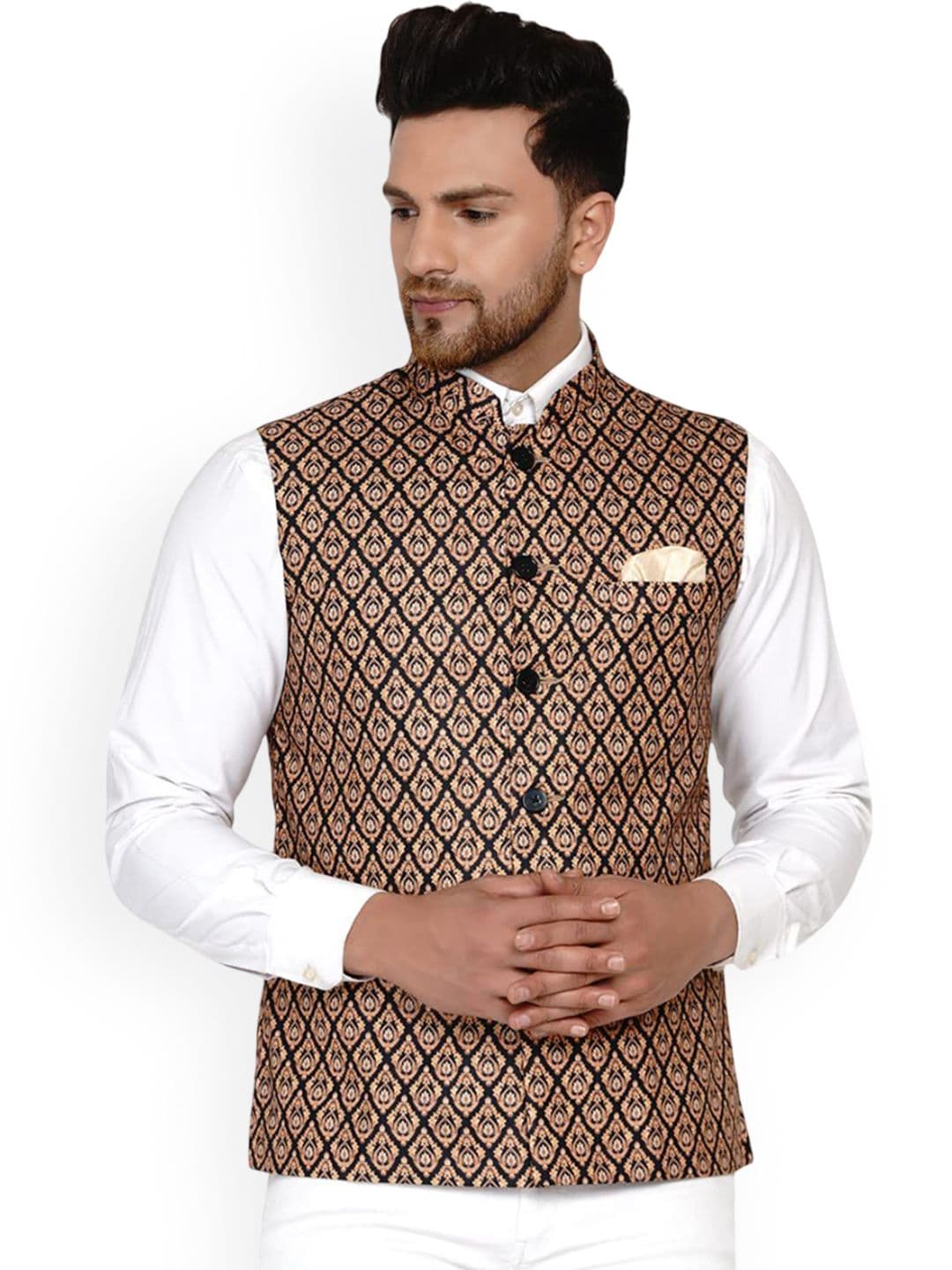 VEERA PARIDHAAN Printed Cotton Nehru Jacket - view 1