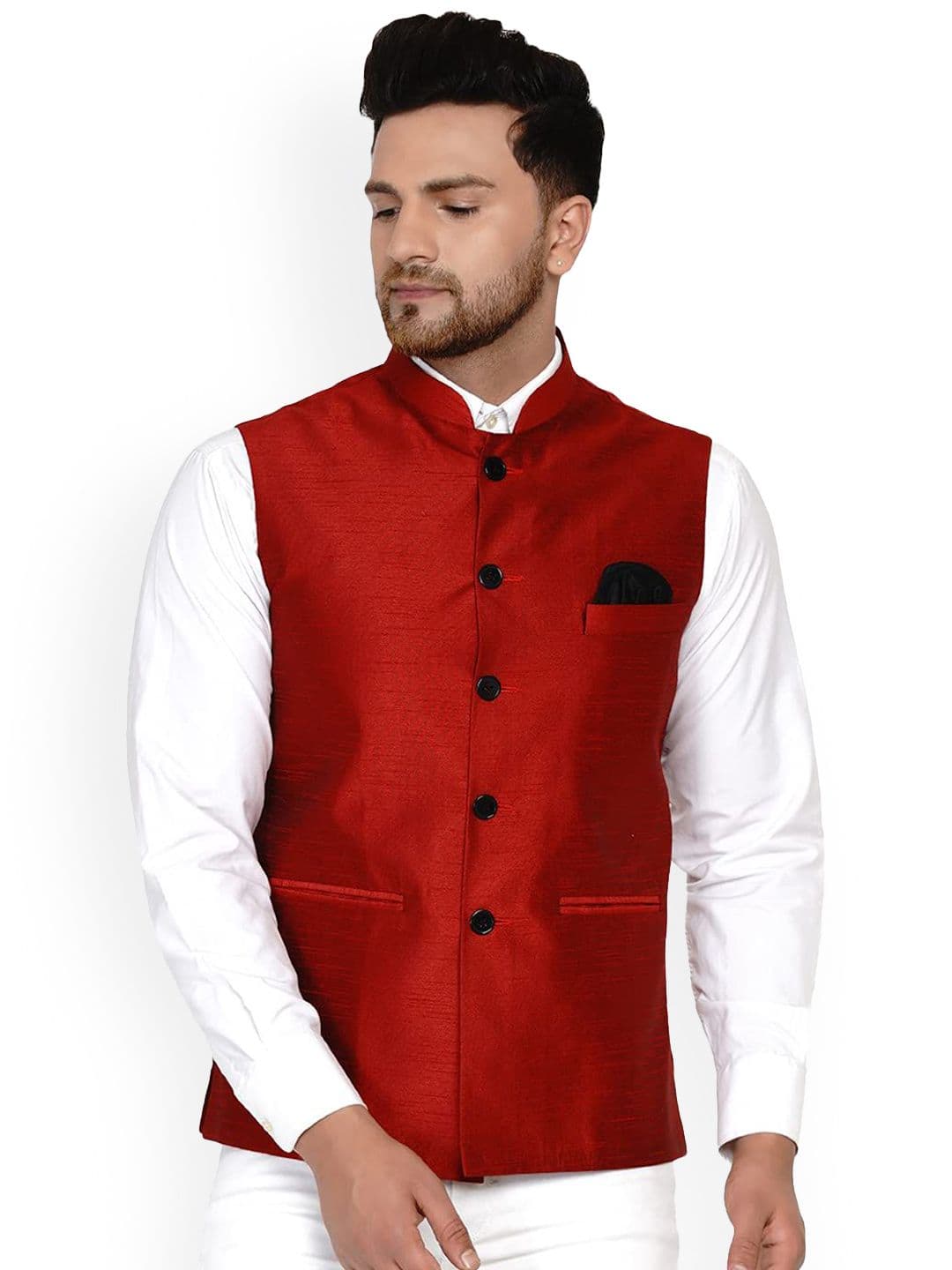 VEERA PARIDHAAN Banarasi Mandarin Collar Nehru Jacket - view 1