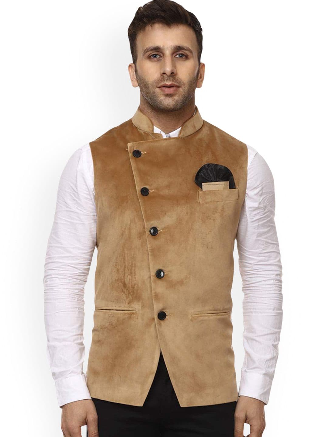 VEERA PARIDHAAN Chinese Collar Nehru Jackets - view 1
