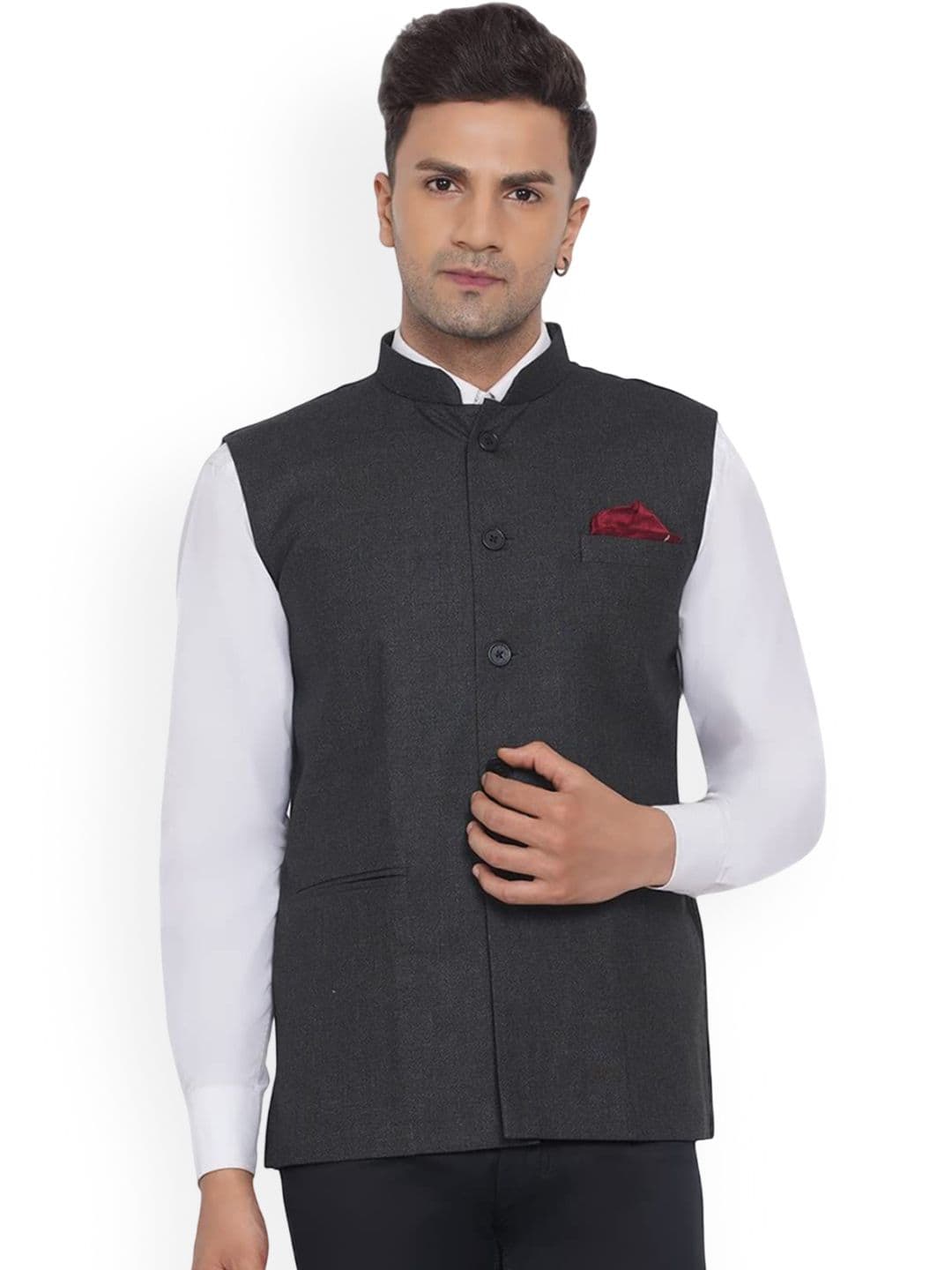 VEERA PARIDHAAN Mandarin Collar Nehru Jacket - view 1