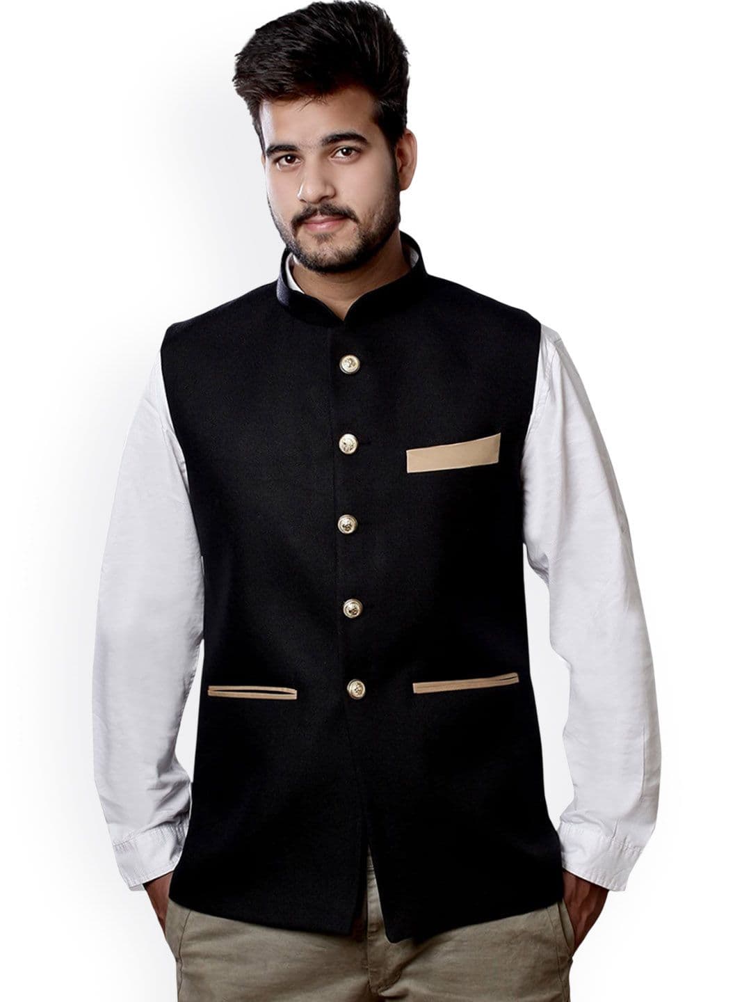 VEERA PARIDHAAN Mandarin Collar Nehru Jacket - view 1