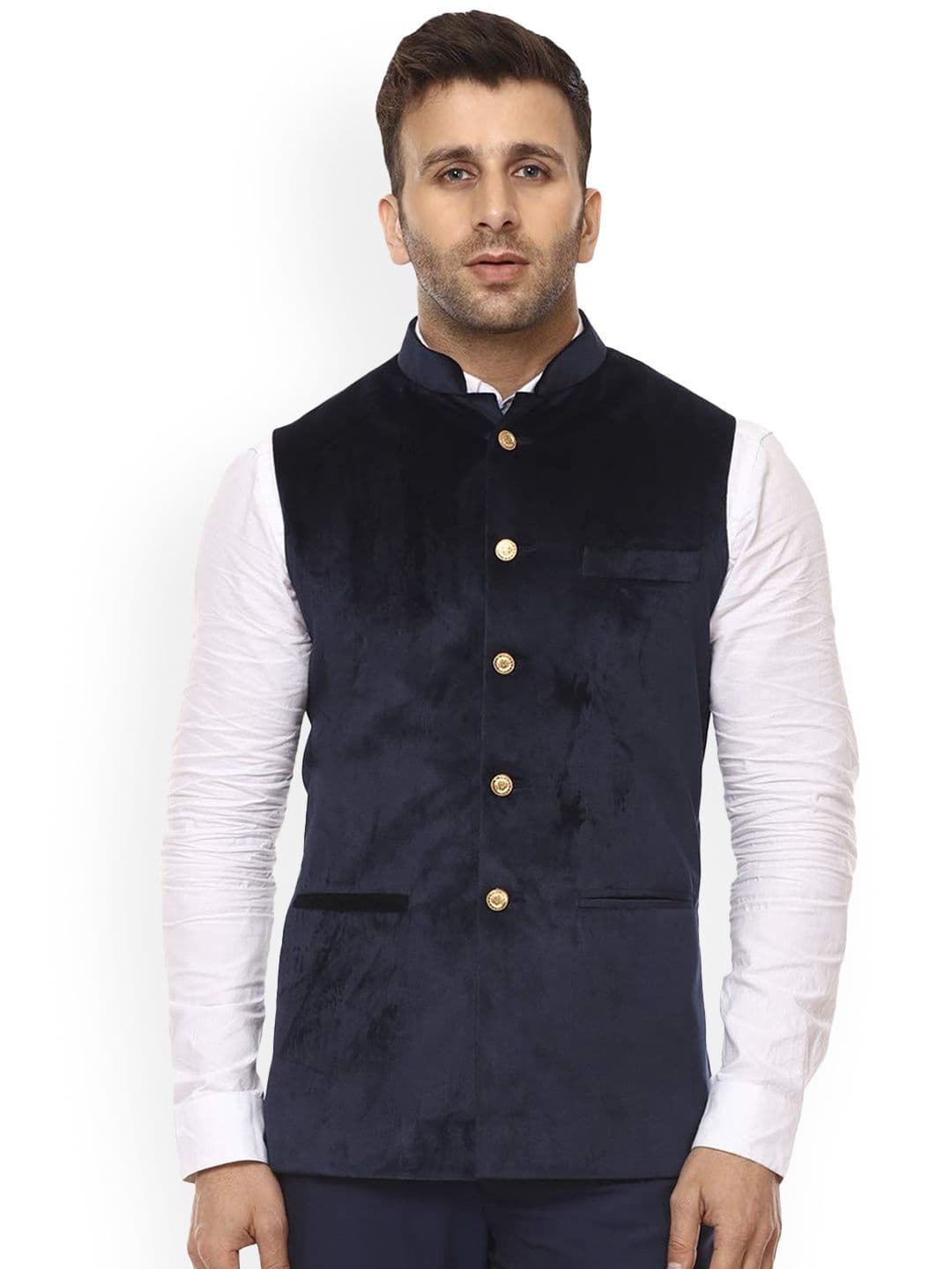 VEERA PARIDHAAN Mandarin Collar Nehru Jackets - view 1