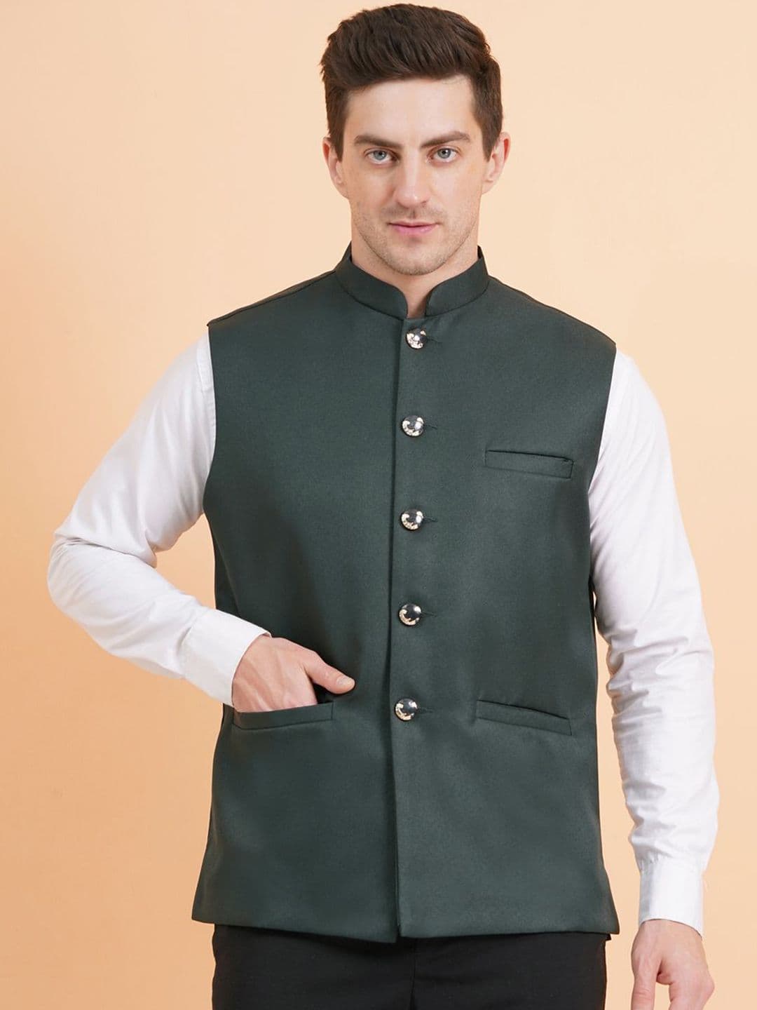 SG LEMAN Mandarin Collar Nehru Jackets - view 1