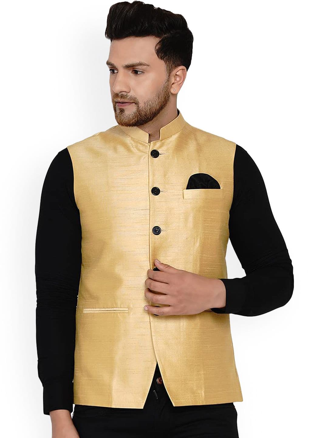 VEERA PARIDHAAN Banarasi Mandarin Collar Nehru Jacket - view 1