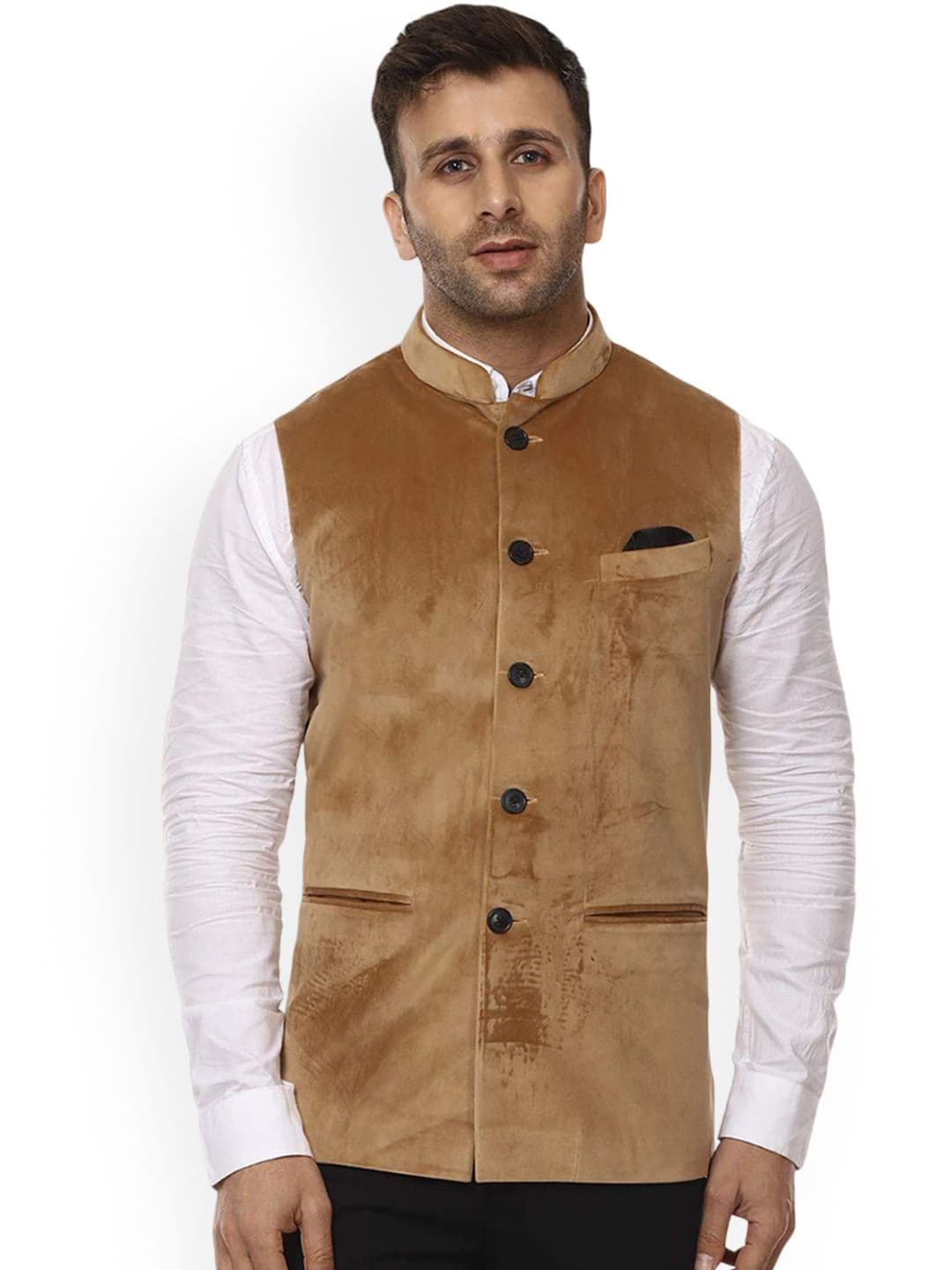 VEERA PARIDHAAN Velvet Nehru Jacket - view 1