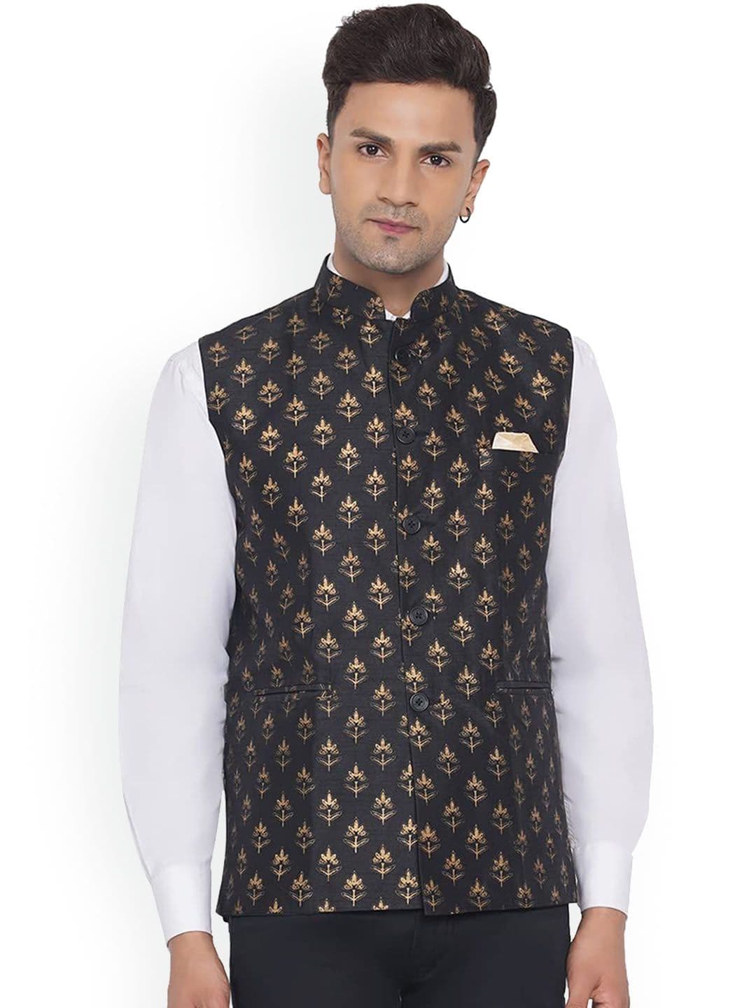 VEERA PARIDHAAN Printed Cotton Nehru Jacket - view 1