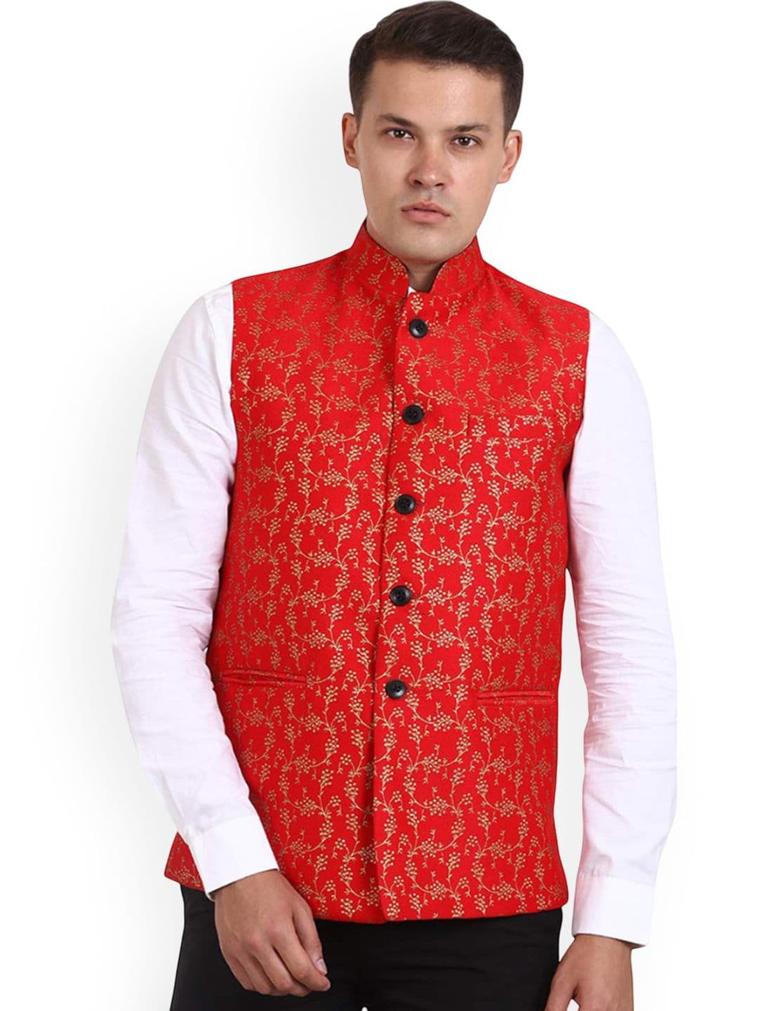 VEERA PARIDHAAN Printed Banarsi Nehru Jacket - view 1
