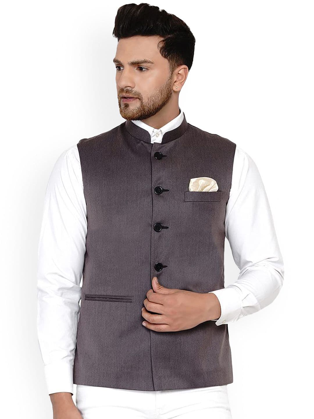 VEERA PARIDHAAN Mandarin Collar Nehru Jacket - view 1