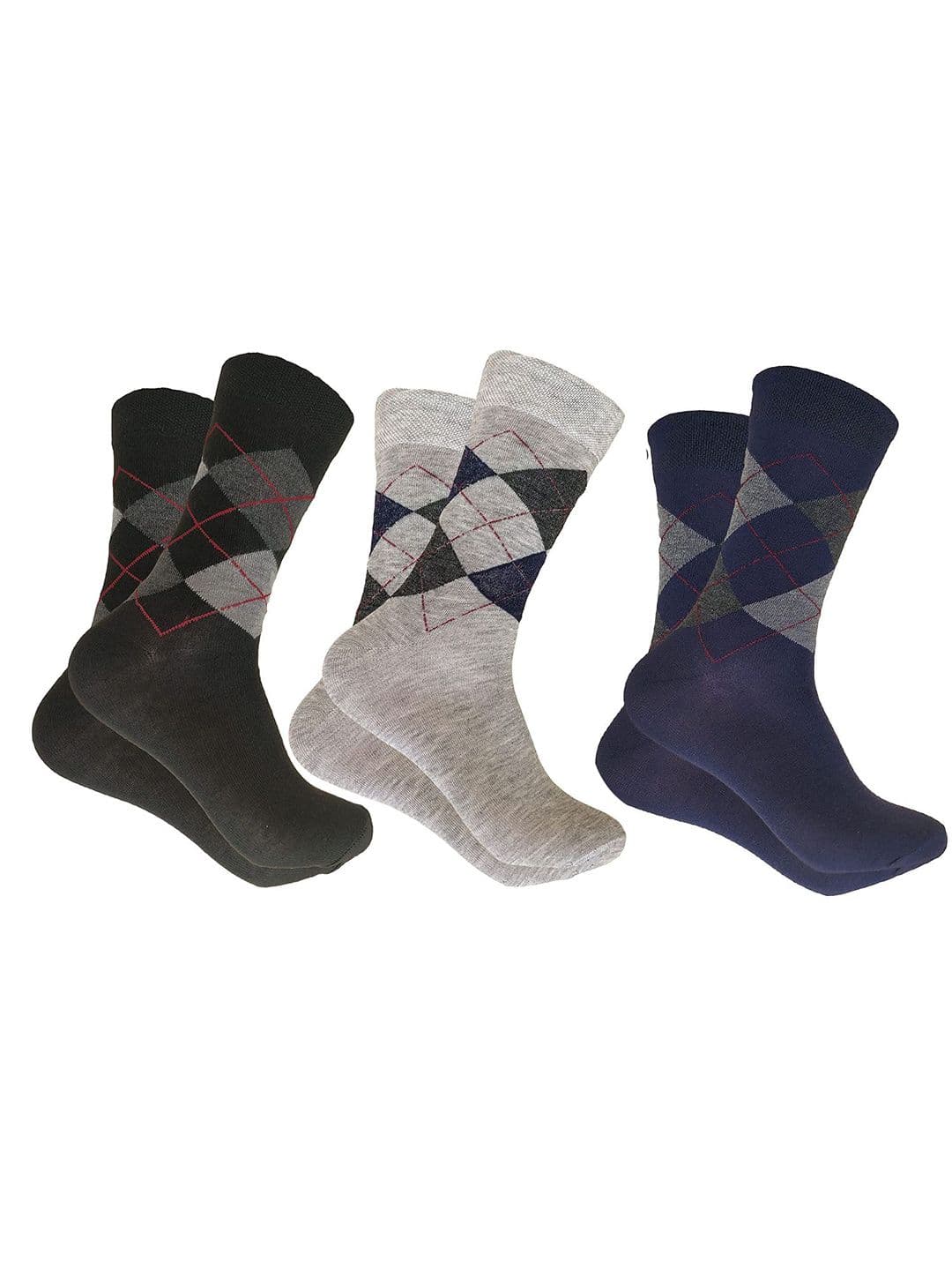Aadikart Pack Of 3 Patterned Cotton Calf-Length Socks - view 1