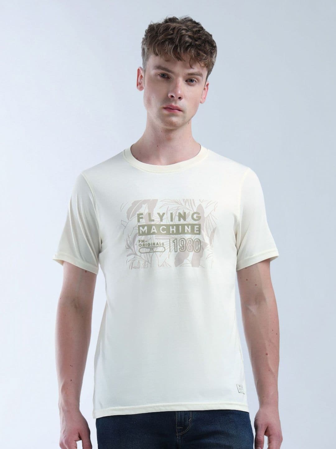 Flying Machine Men Brand Logo Printed Applique T-shirt - view 1