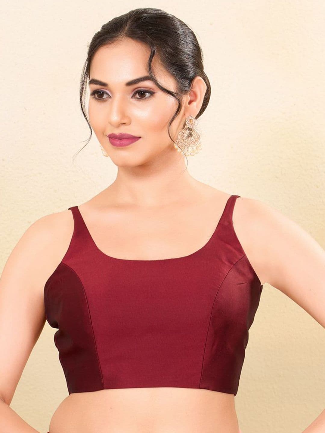 VAMAS - THE DESIGNER BLOUSES Women Taffeta Silk Solid Sleeveless Readymade Saree Blouse - view 1