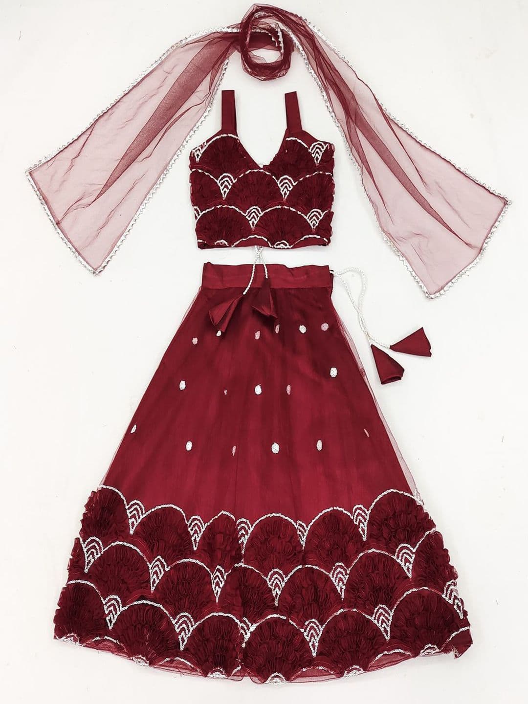 Atierking Girls Embroidered Ready to Wear Lehenga & - view 1