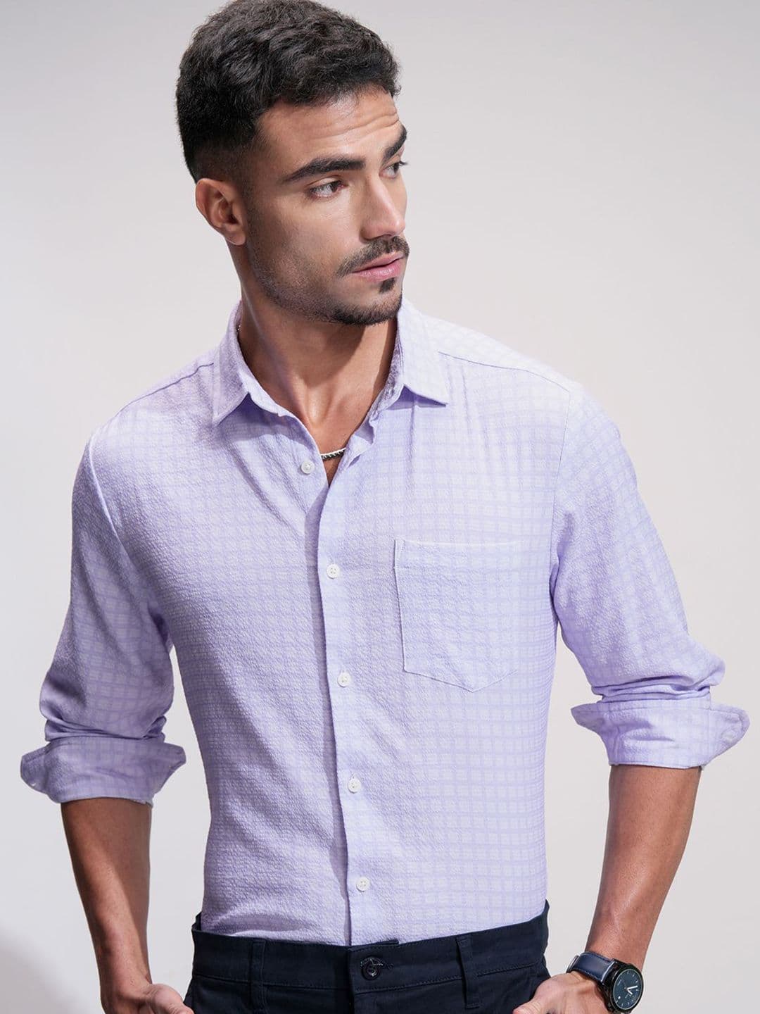 HIGHLANDER Men Comfort Opaque Checked Casual Shirt - view 1