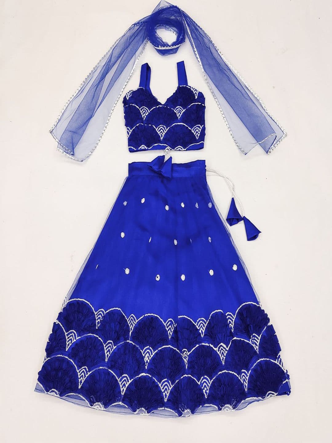 Atierking Girls Embroidered Ready to Wear Lehenga & Blouse With Dupatta - view 1