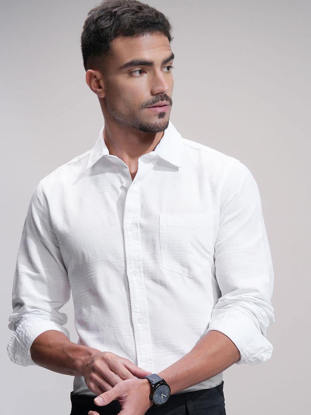 HIGHLANDER Men Comfort Slim Fit Opaque Casual Shirt - view 1