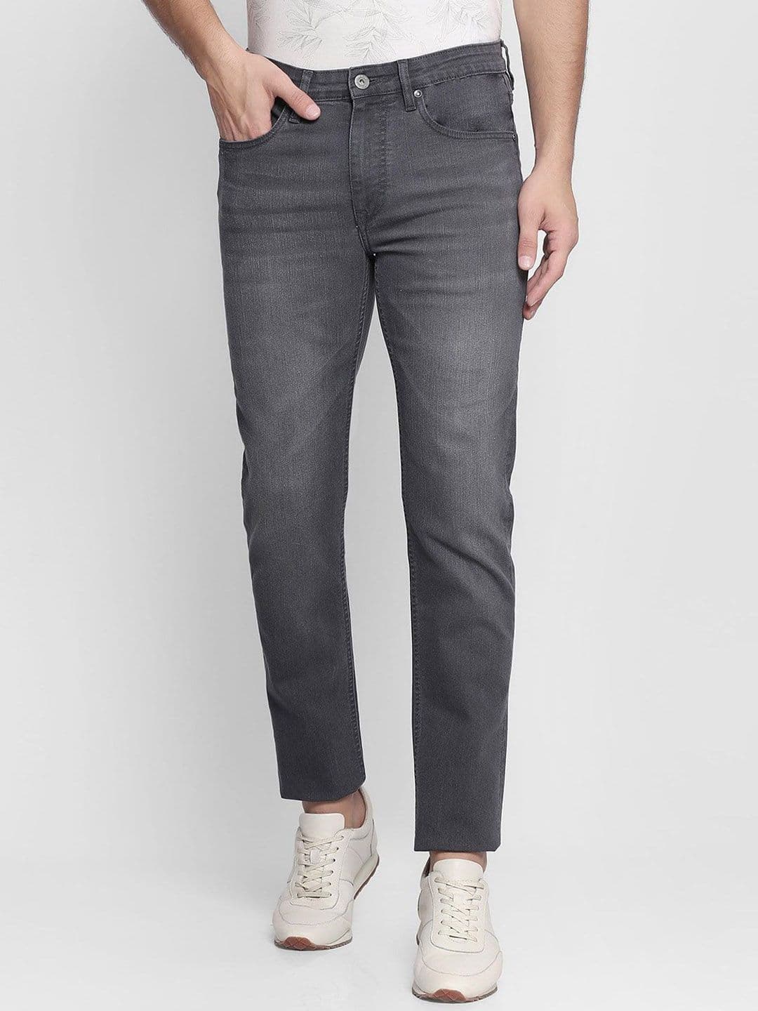 fineblu Men Slim Fit Low Distress Heavy Fade Stretchable Jeans - view 1