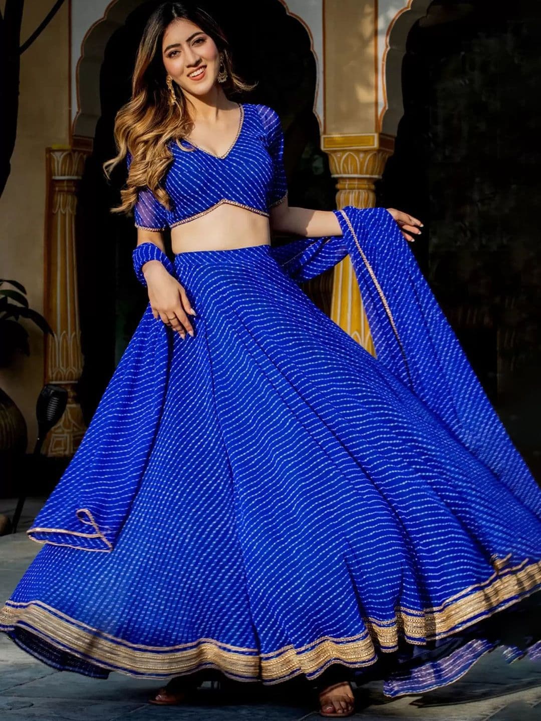 Piludi Printed Semi-Stitched Lehenga & Unstitched Blouse With Dupatta - view 1
