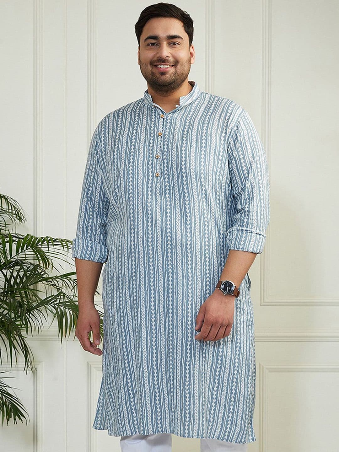 VASTRAMAY Men Jacquard Kurta - view 1