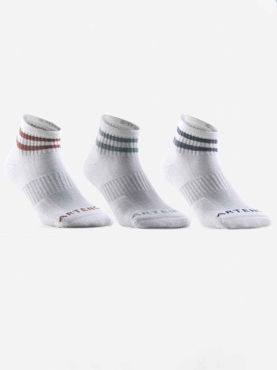 Decathlon Unisex White Stability Tennis Socks Pack of 3 - view 1