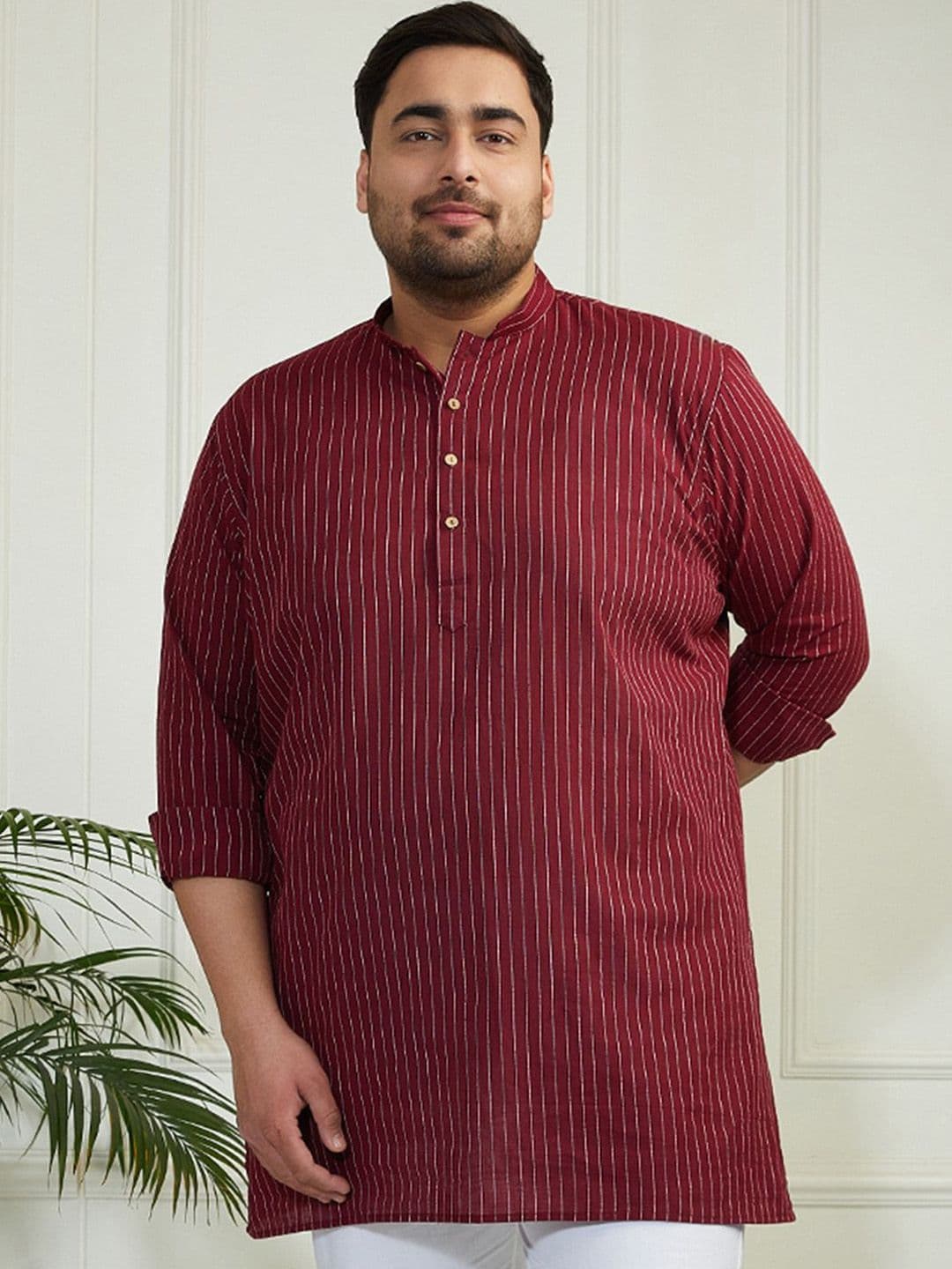 VASTRAMAY Men Striped Jacquard Kurta - view 1