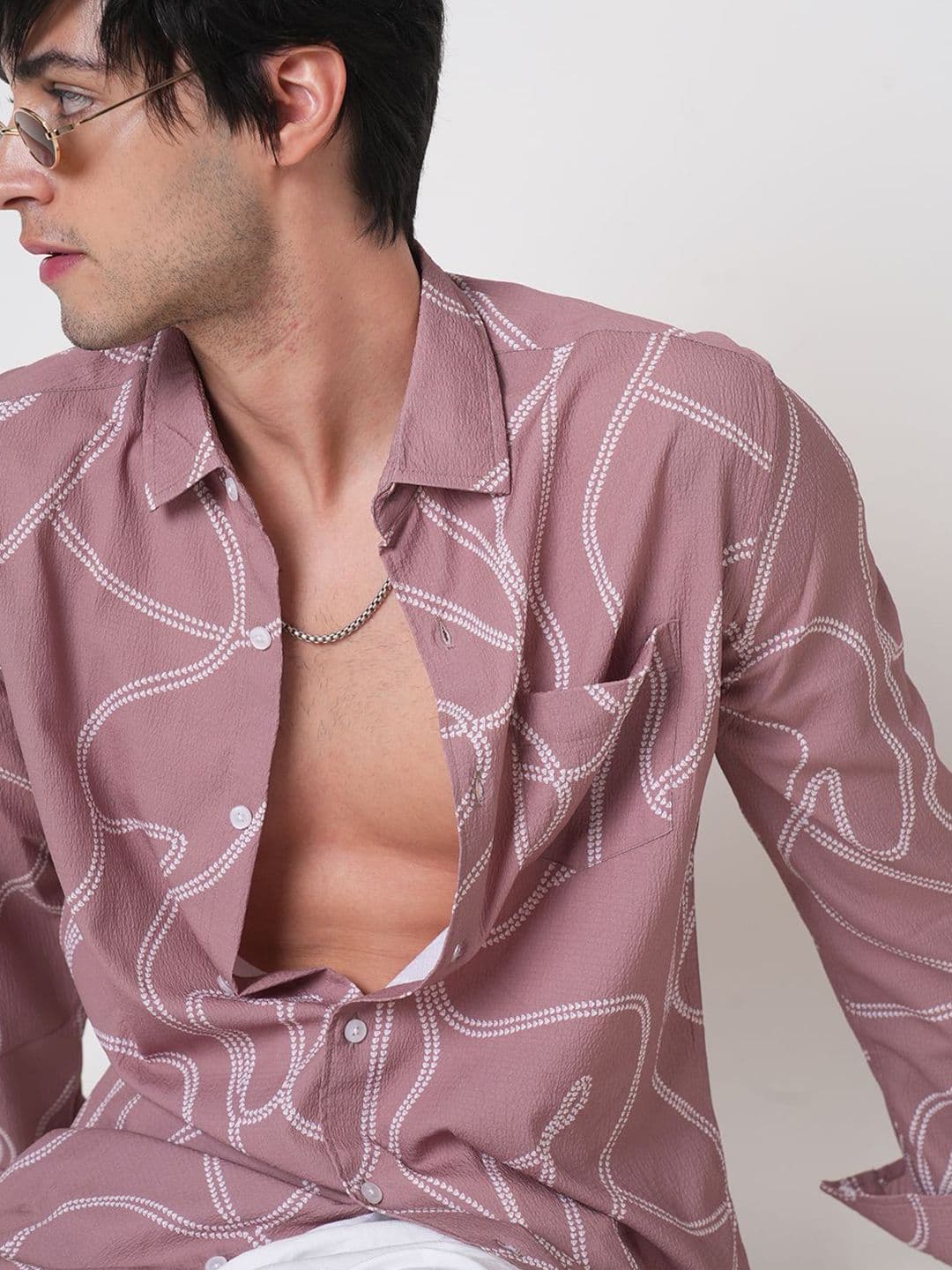 VASTRADO Creased Abstract Polyester Long Sleeves Slim Fit Shirt - view 1