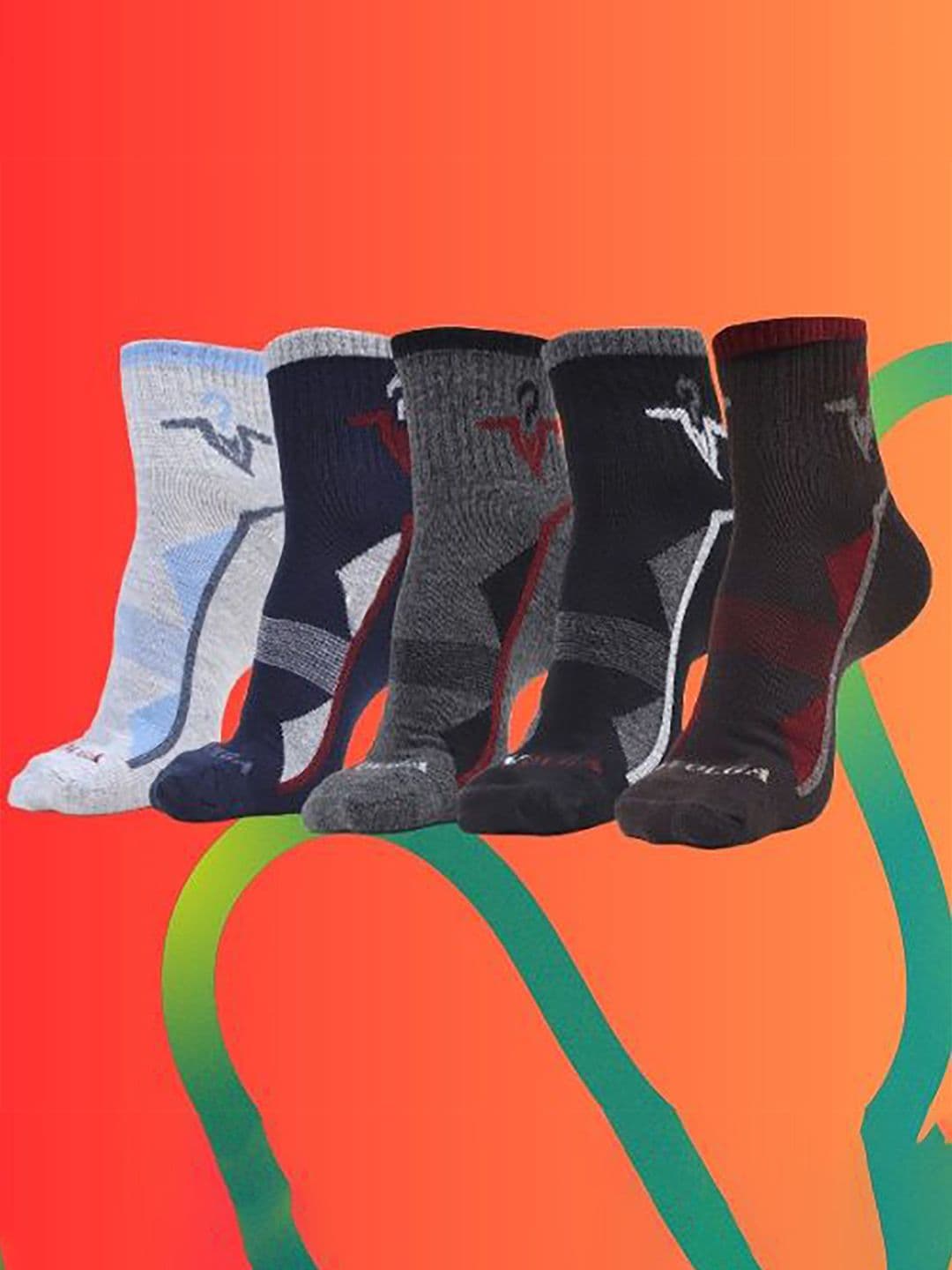 MJE Men Pack Of 5 Patterned Ankle Length Socks - view 1