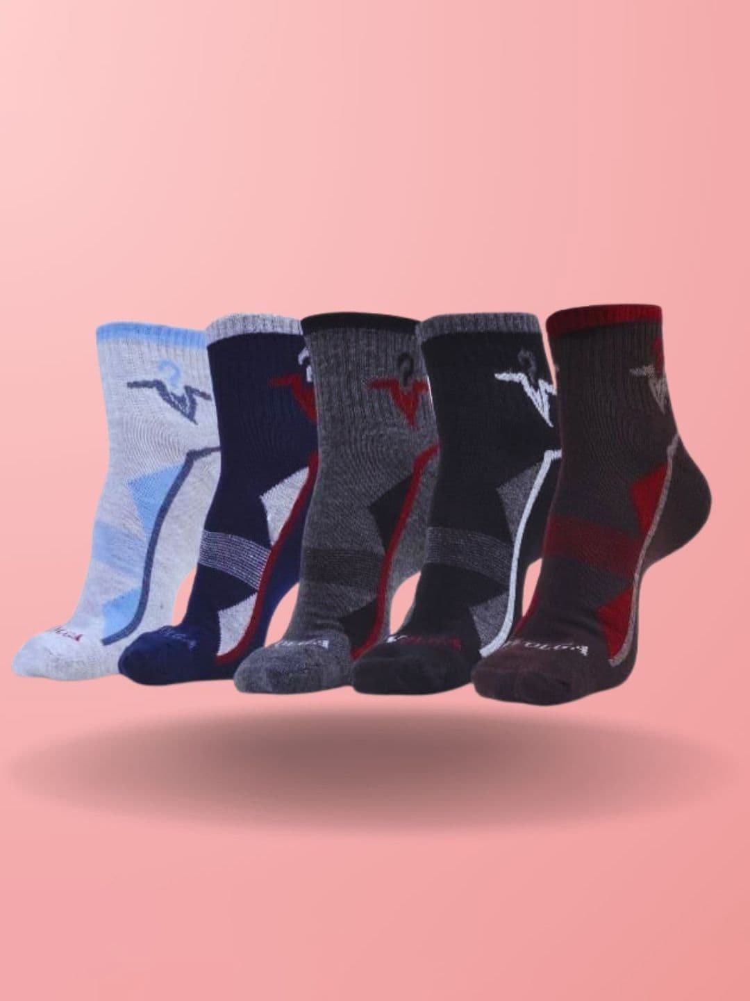 MJE Men Pack Of 5 Patterned Ankle Length Socks - view 1