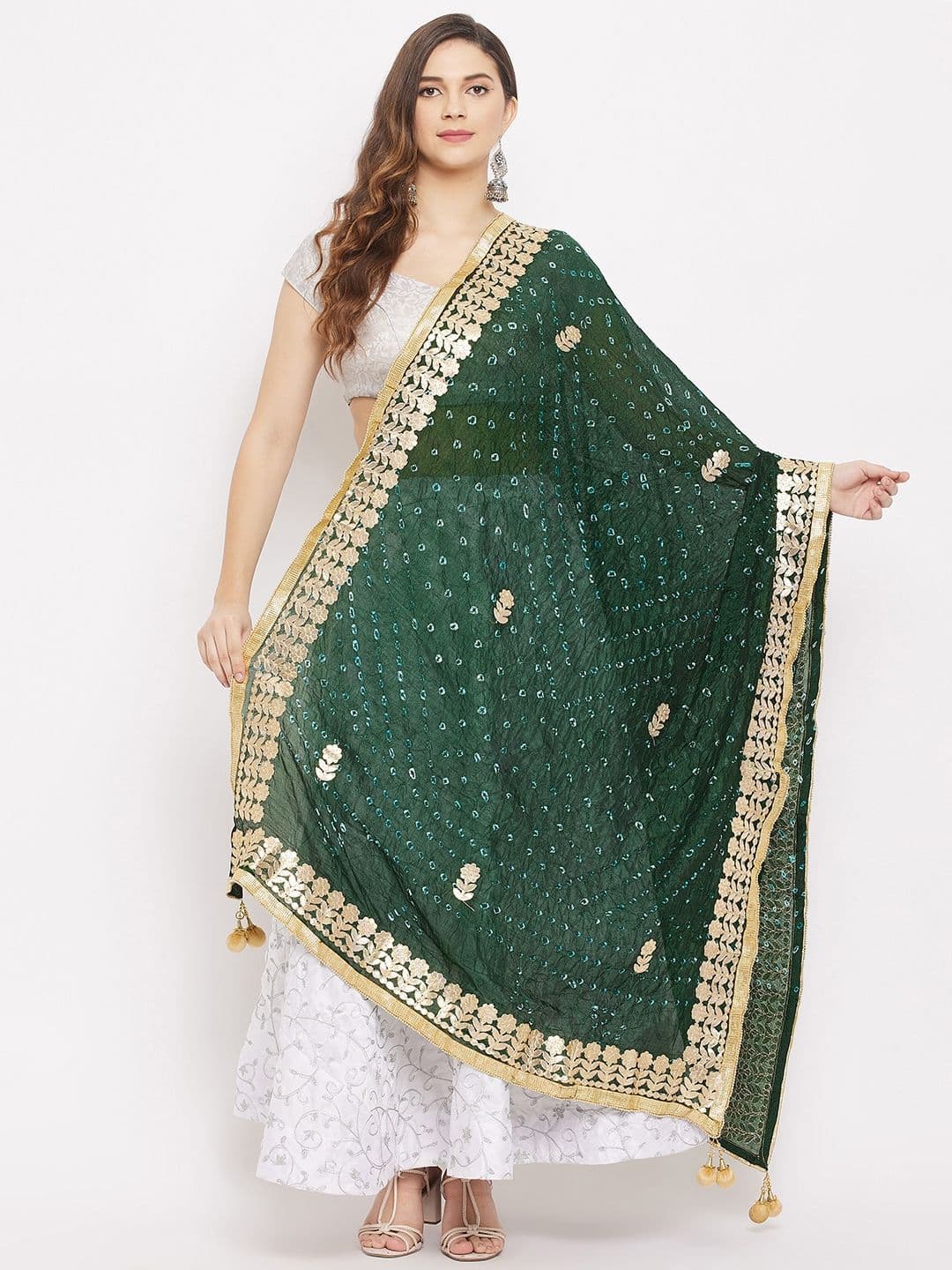 Clora Creation Bandhani Printed Gotta Patti Dupatta - view 1