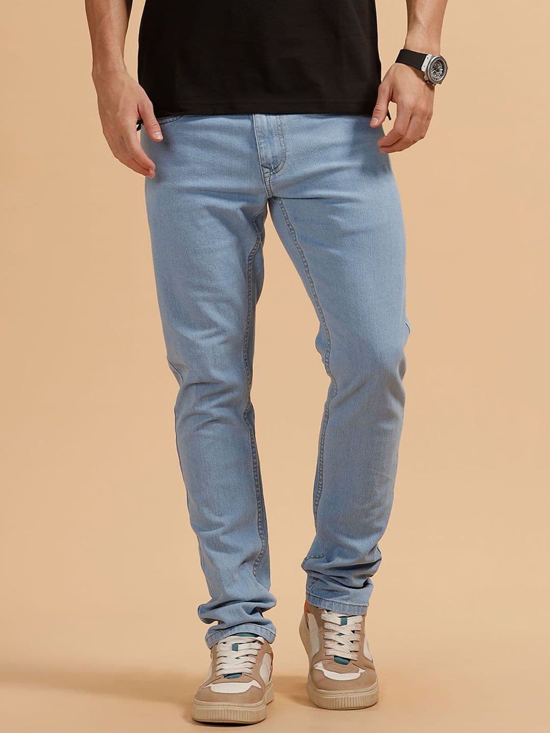 WROGN Men Comfort Slim Fit Mid-Rise Low Distress Light Fade Jeans - view 1