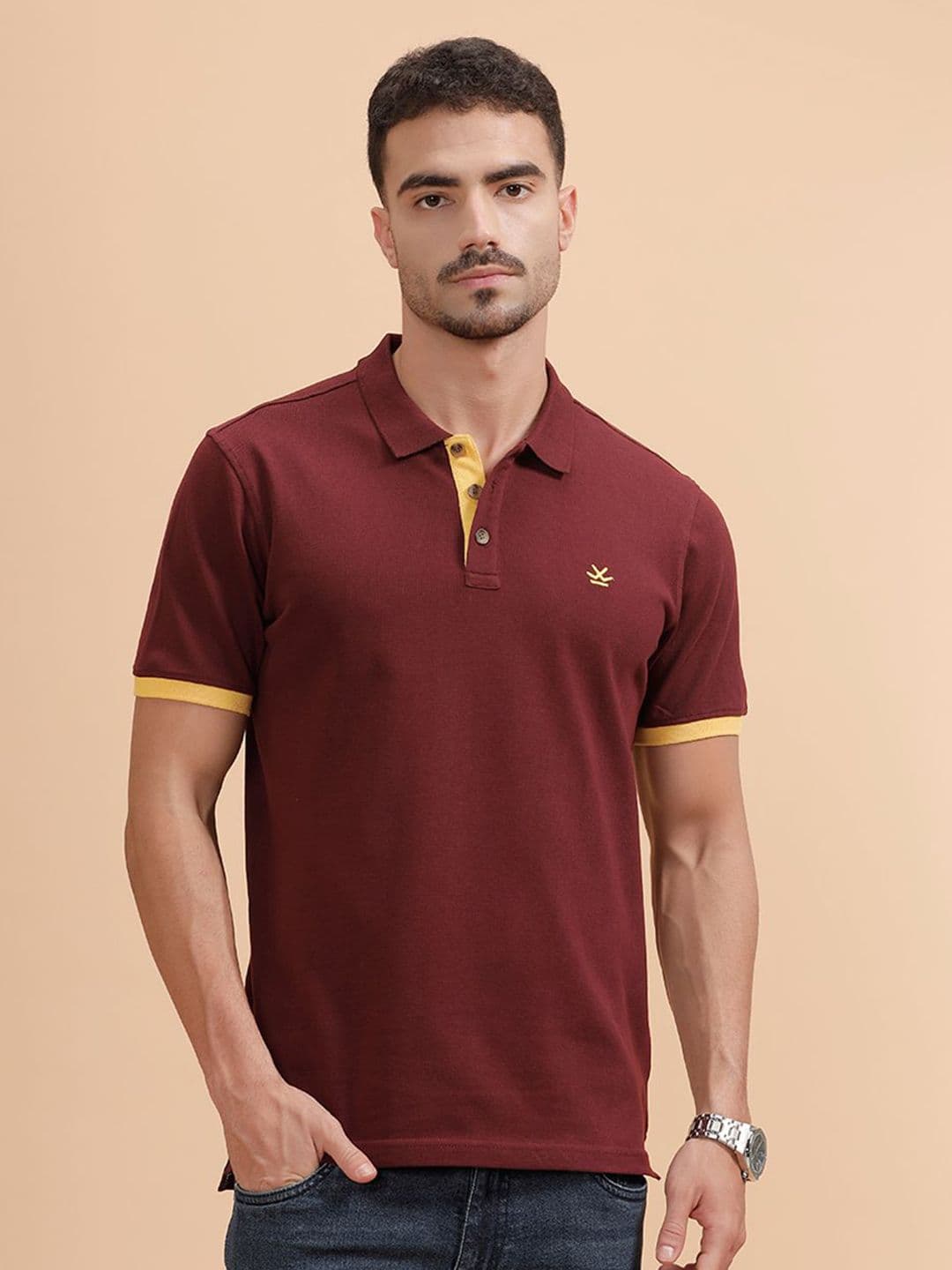 WROGN Men Solid Slim Fit Cotton T-shirt - view 1