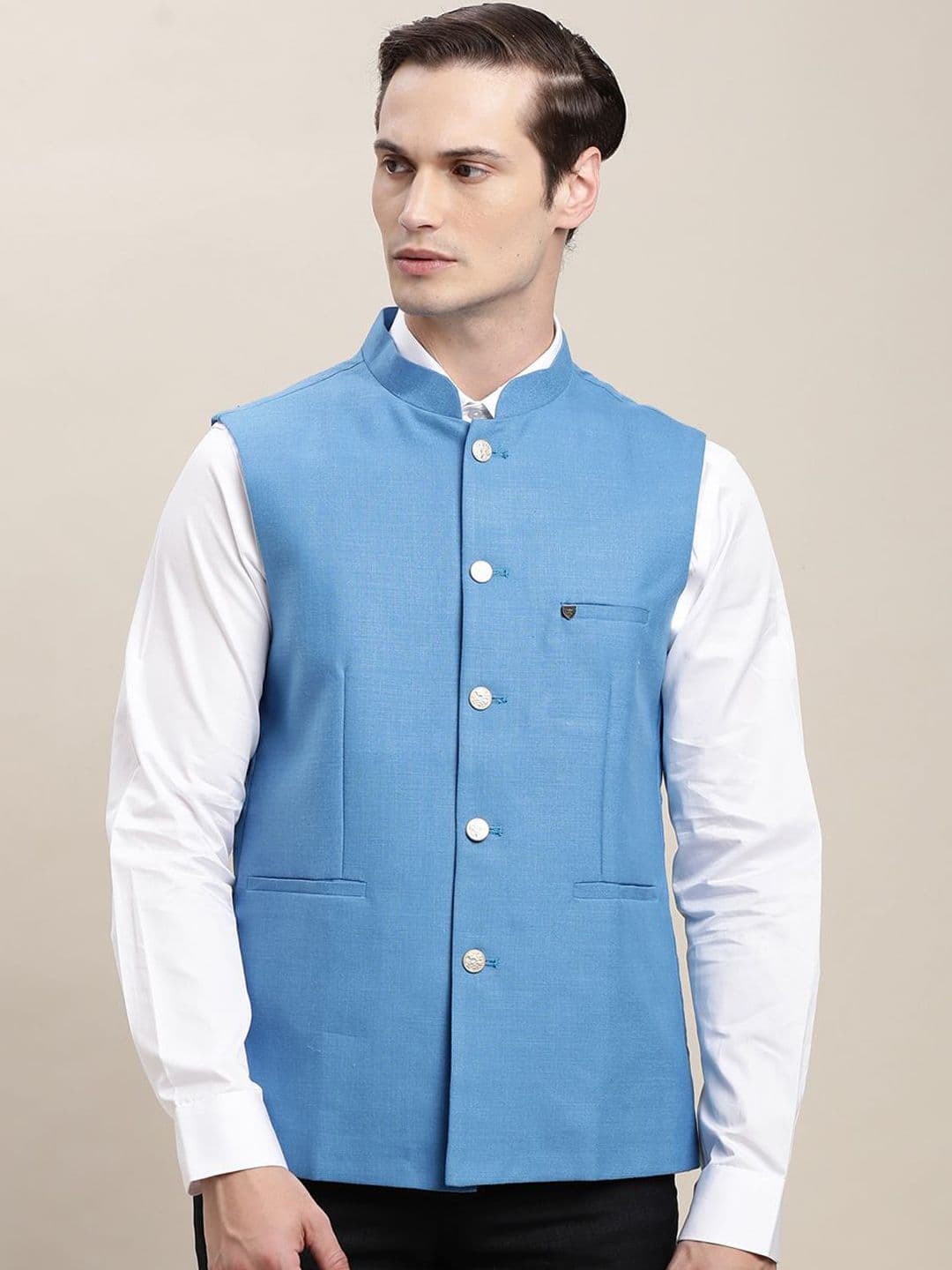 Turtle Sleeveless Nehru Jacket - view 1